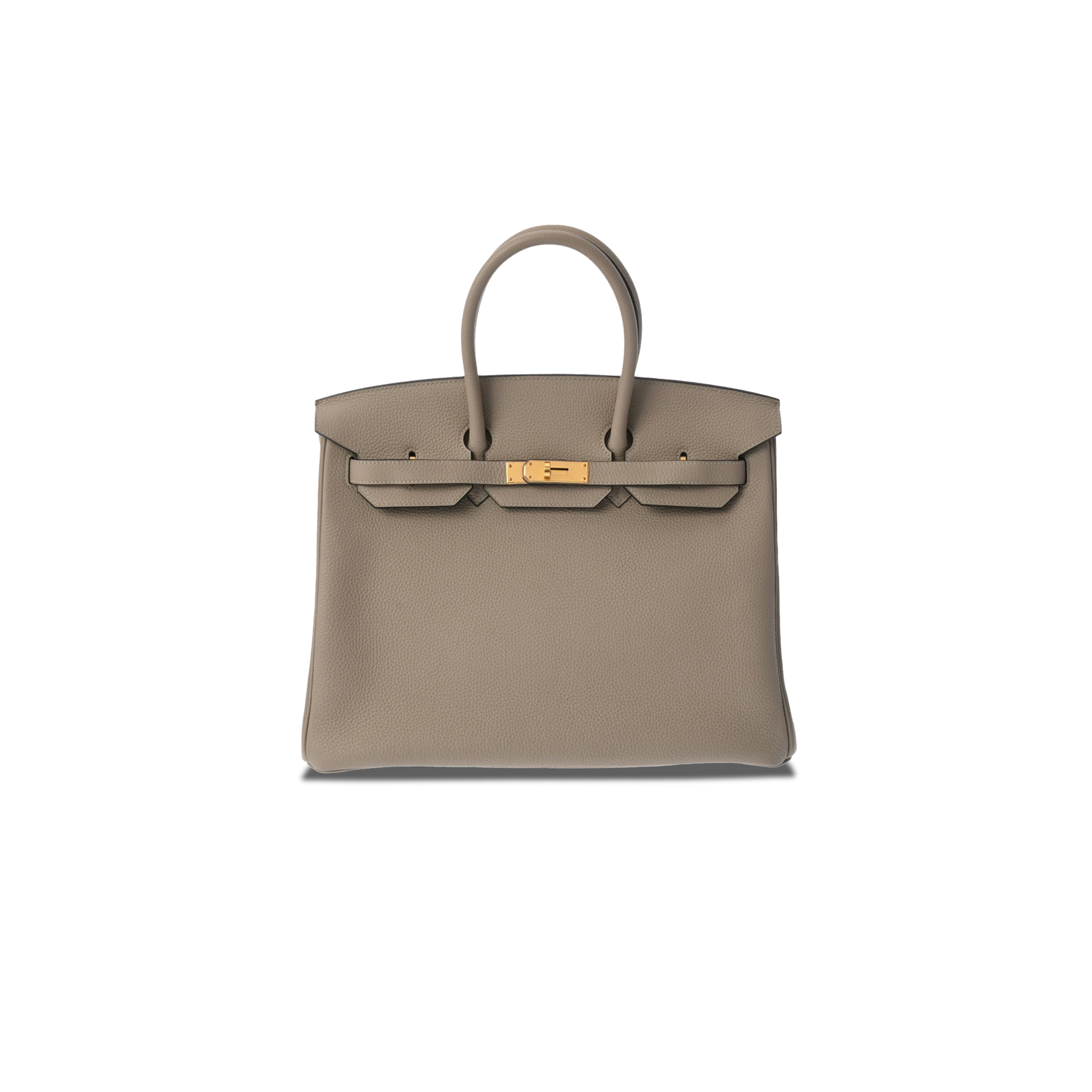 HERMÈS BIRKIN 25 CHEVRE LEATHER TURTLE DOVE GREY GOLD BUCKLE H028369CC81 (25*20*13cm)